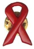 Red Ribbon Metal Pin