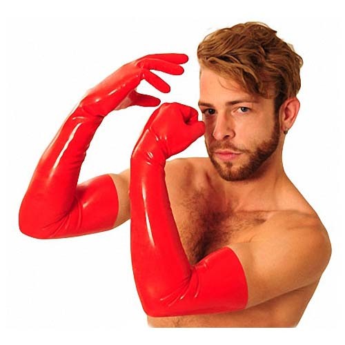 Rubber Gloves Long FIST (red) S