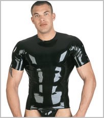Latex T-Shirt mit Brustwarzen-RV, S