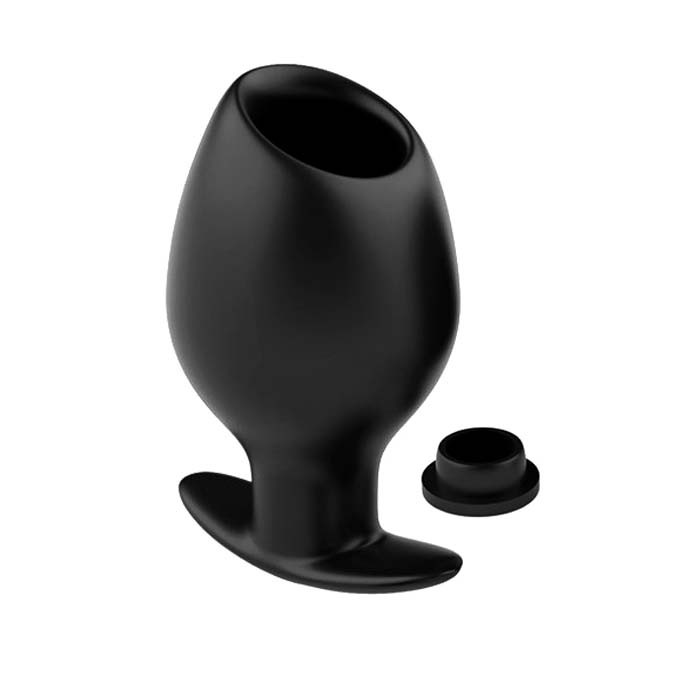 Silicone Anus Hollow Butt Plug with closure