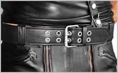Leather Belt, double-row, 100 cm