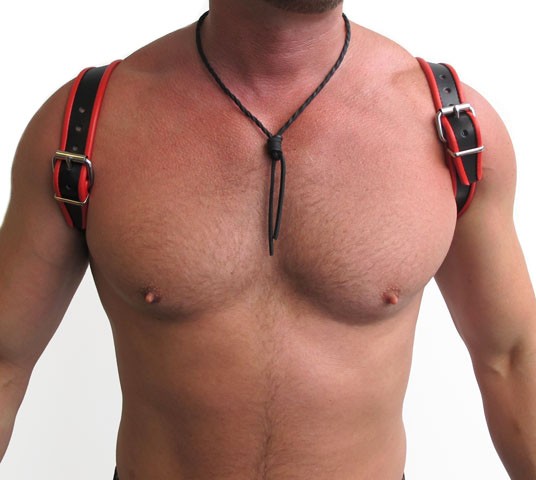 Halter Harness, blk/red, S/M