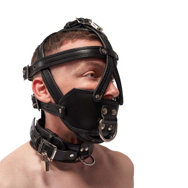 Mister B Leather Extreme Muzzle Head Harness-51565