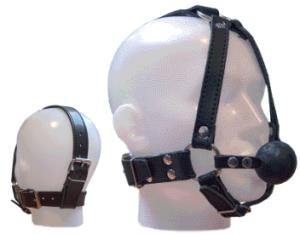 Ball Gag Face Harness Leather