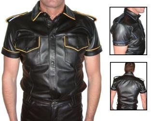 Leather Shirt, short sleeve, coded