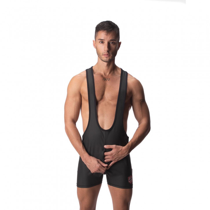BARCODE Ringer Wrestling Singlet with zipper