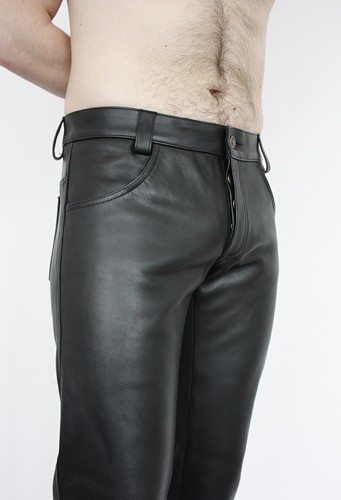 Leather Jeans Button, Größe 33