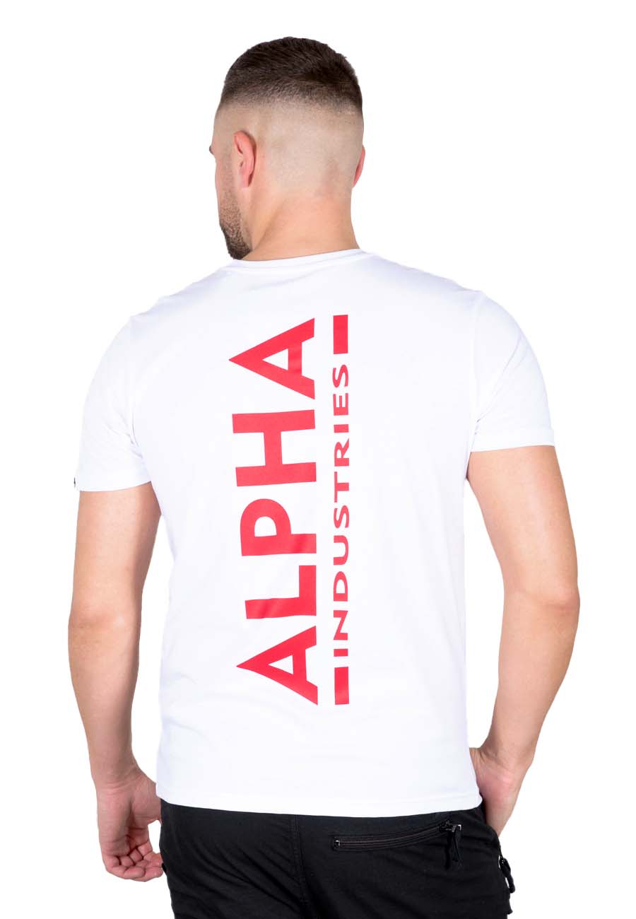 T-Shirt Industries white/red-4724M Alpha Backprint