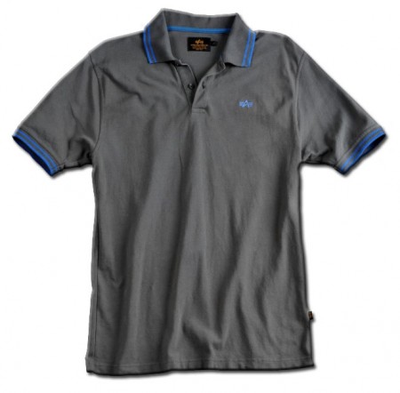 Alpha Industries Polo Shirt, grau, Größe M