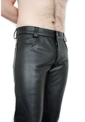 Low Rise Lederjeans in Maßanfertigung