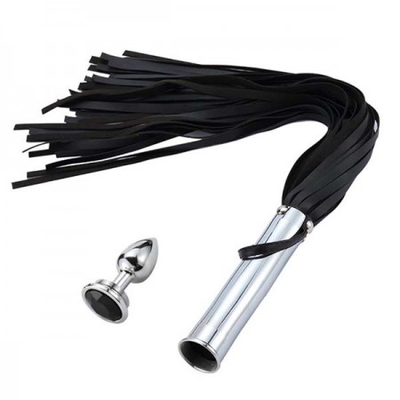 Peitsche mit integriertem Edelstahl-Plug