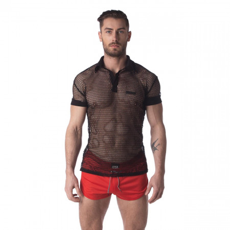 Netz-Shirt schwarz S