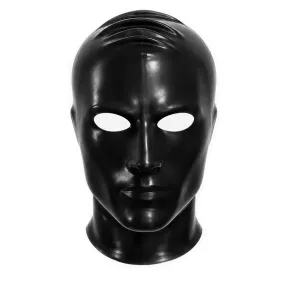 Latexmaske mit offenen Augen und Reißverschluss