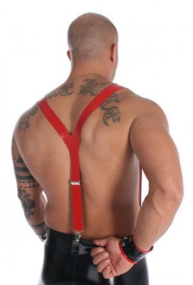 Latex Suspenders, red