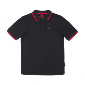 Alpha Industries Polo Shirt schwarz/rot