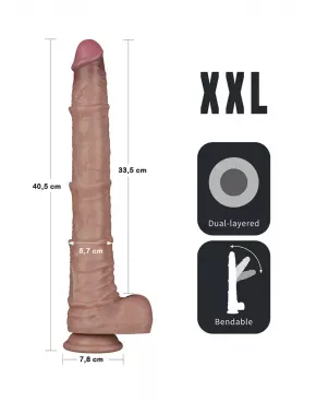 XXL-Dildo realistisch doppellagig biegbar Nature Nude