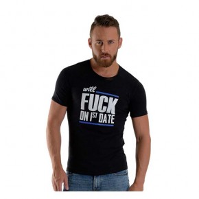 Mister B Shirt FUCK ON FIRST DATE, S