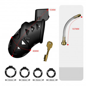 Keuscheitskäfig mit Katheter und Steckschloss